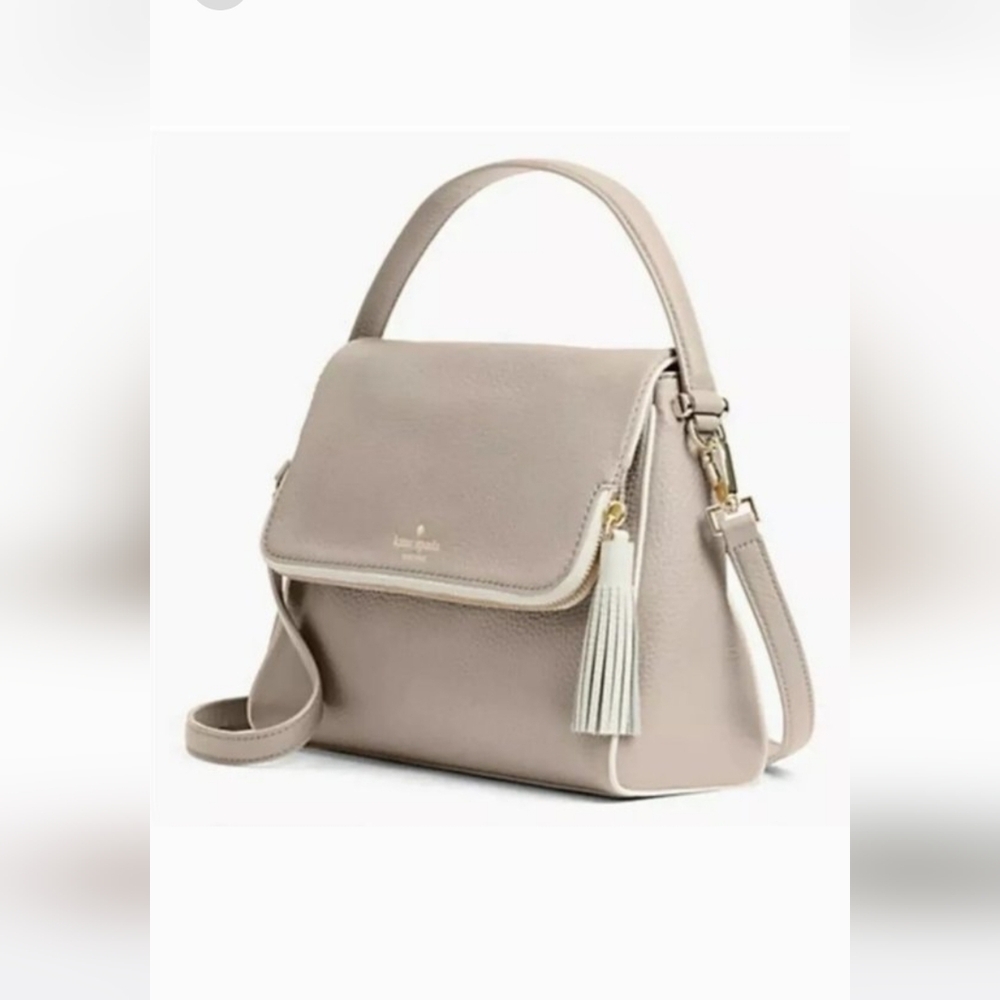 Kate Spade Chester Street Miri Taupe/Pink Pebbled Leather Shoulder/Crossbody Bag